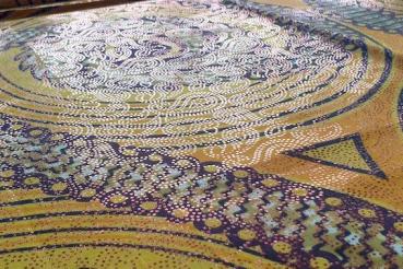 Preview: YELLOW TORNADO METALLIC Osikani Stoff